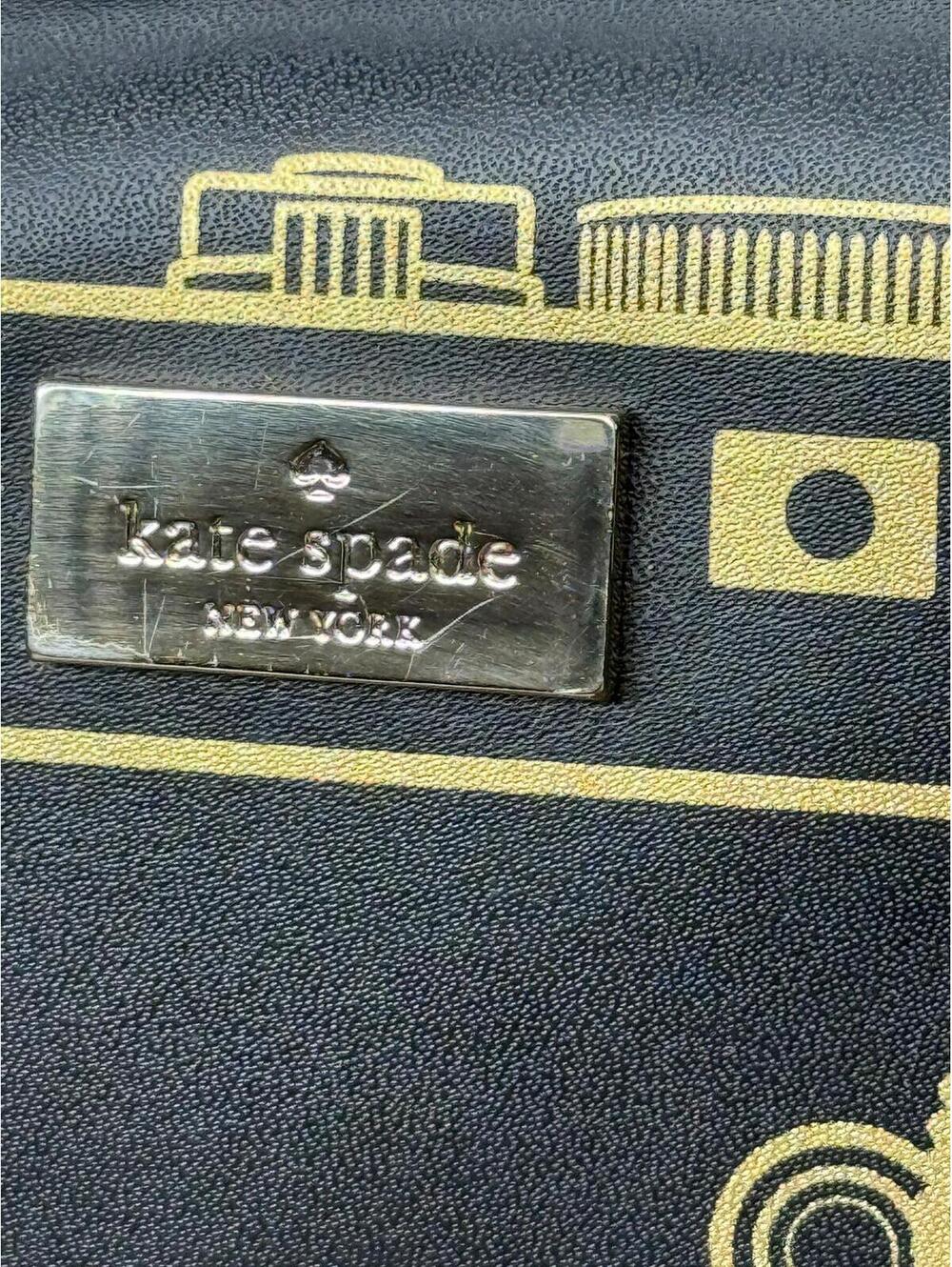 Kate Spade Lemon Street Gwen Camera Crossbody Bag Black Gold Novelty Rare - Picture 2 of 8